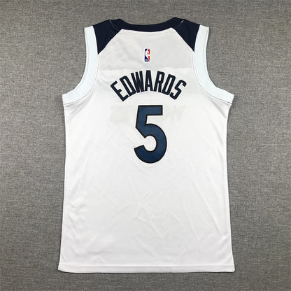 Youth Anthony Edwards Minnesota Timberwolves #5 Association Edition Embroidered Jersey
