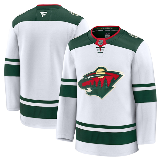 Men's Minnesota Wild  White Away Premium Blank Jersey