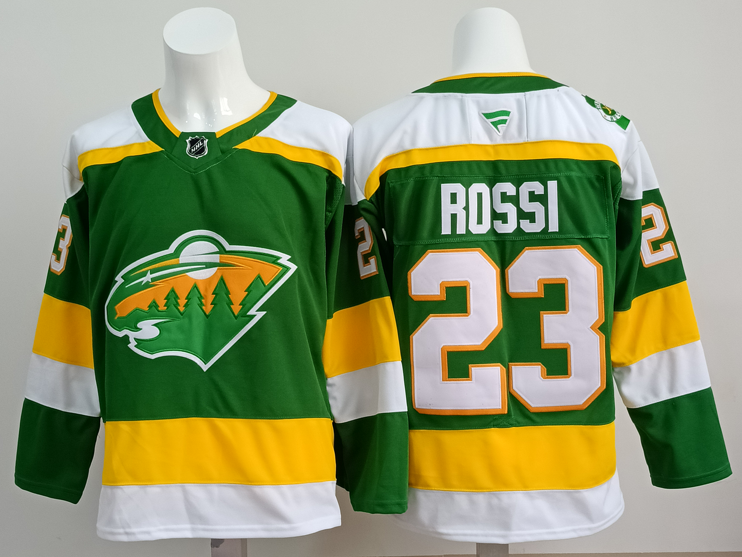 Men's Minnesota Wild Marco Rossi #23  Bright Green Retro Version Player Jersey