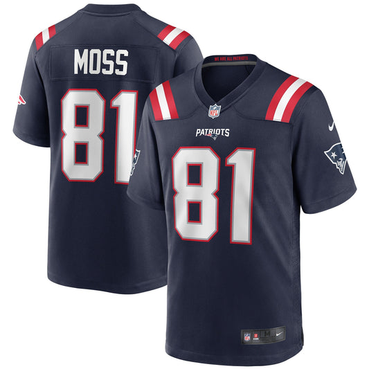 Randy Moss New England Patriots Nike Game Retired   Jersey - Navy