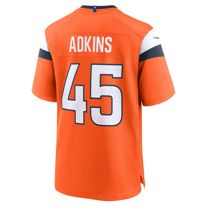 Nate Adkins Denver Broncos Nike Team Game Jersey -  Orange