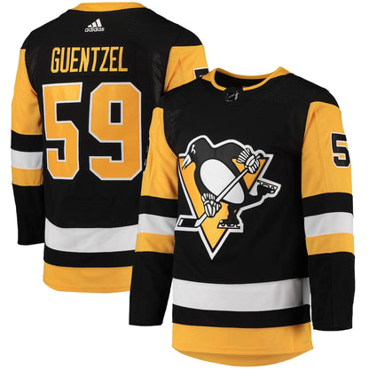 Men's Pittsburgh Penguins Jake Guentzel adidas Black Home Primegreen Authentic Player Jersey