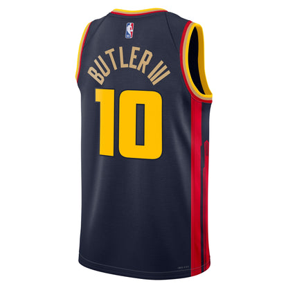 Unisex Nike Jimmy Butler III Navy Golden State Warriors Badged Swingman Jersey - City Edition
