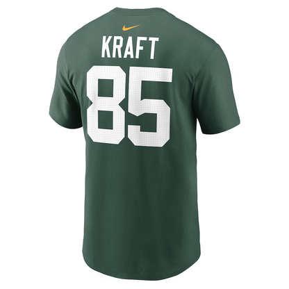 Men's Green Bay Packers Tucker Kraft Nike Green Player Name & Number T-Shirt