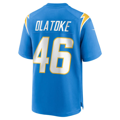 Praise Olatoke Los Angeles Chargers Nike Team Game Jersey -  Powder Blue