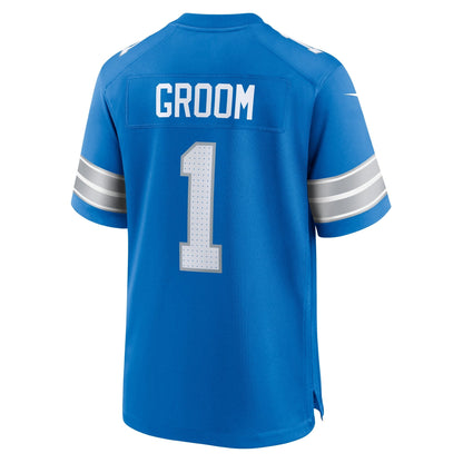 Number 1 Groom Detroit Lions Nike Game Jersey - Blue