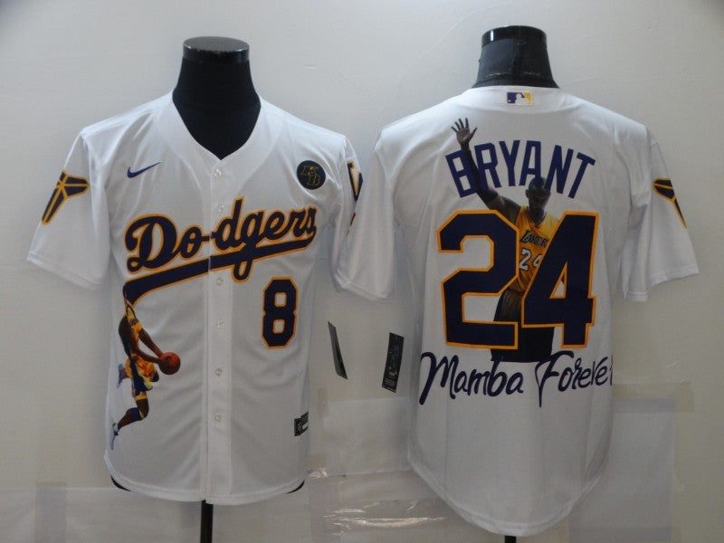 Men's Los Angeles Dodgers Kris Bryant #8-24 White Replica Game Jersey