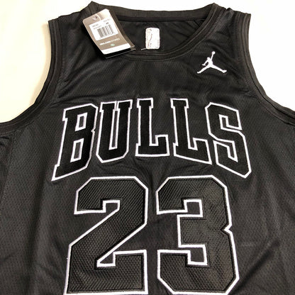 Michael Jordan Chicago Bulls 23 Black -Retro Dense Embroidery