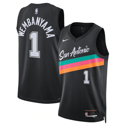 San Antonio Spurs Victor Wembanyama Nike Black 2025/26 Swingman Jersey - City Edition