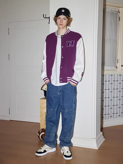 NFL Super Bowl NL N Zone Jacket American Retro Sports Embroidery Stitching Contrast Color Baseball Jacket