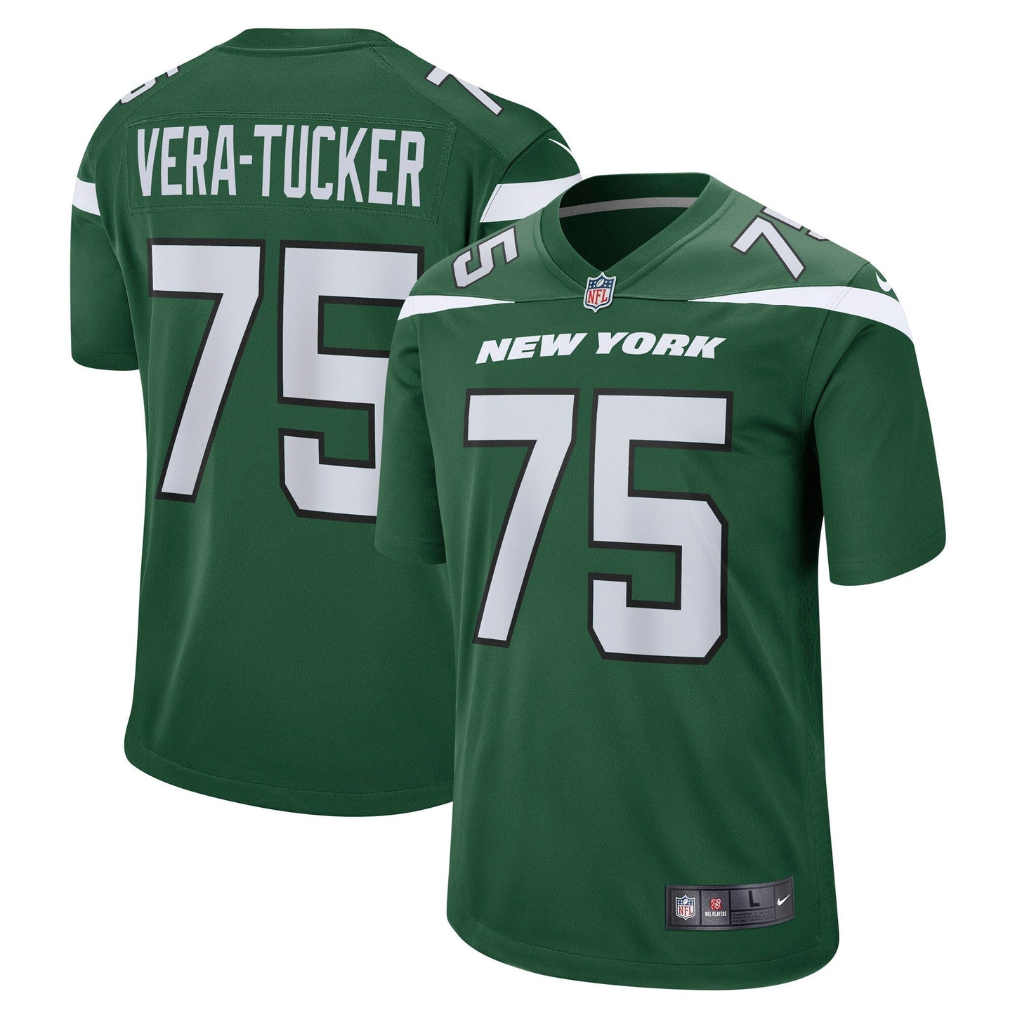 Alijah Vera-Tucker New York Jets Nike Game   Jersey - Gotham Green