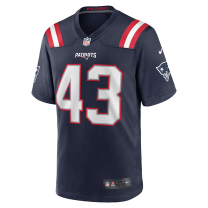 Calvin Munson New England Patriots Nike Home Game   Jersey - Navy