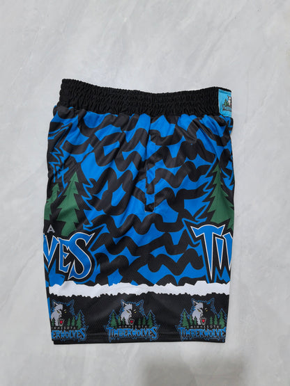 Minnesota Timberwolves Blue Heat Transfer Pocket Shorts
