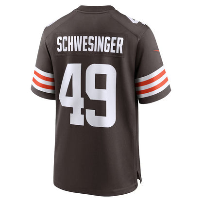 Cleveland Browns Carson Schwesinger Nike Brown 2025 NFL Draft Game Jersey