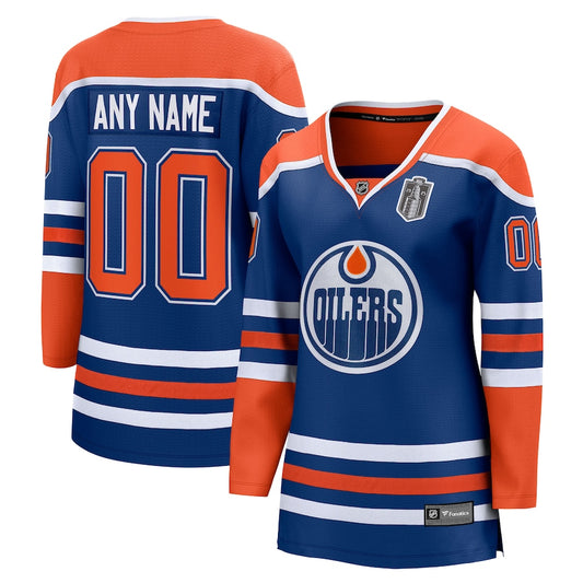 Women's Edmonton Oilers Fanatics Royal 2025 Stanley Cup Final Home Breakaway Custom Jersey