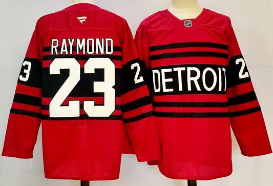Men's Detroit Red Wings Lucas Raymond #23  Red Player Jersey