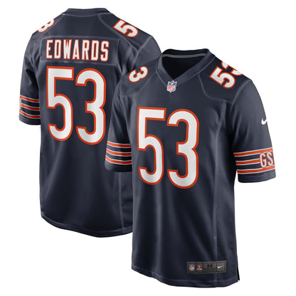 TJ Edwards Chicago Bears Nike Game   Jersey - Navy