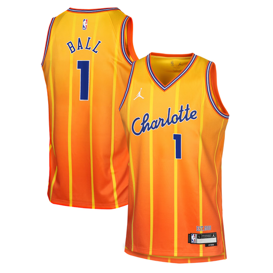 Youth Charlotte Hornets LaMelo Ball Nike Orange 2025/26 City Edition Swingman Jersey