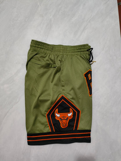 Chicago Bulls Army Green Pocket Shorts