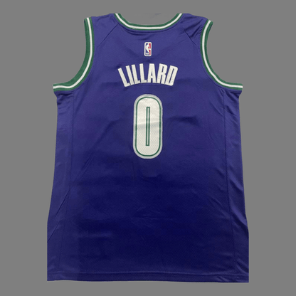 Damian Lillard #0 Milwaukee Bucks Stitched Purple 2023-2024 seasonJersey