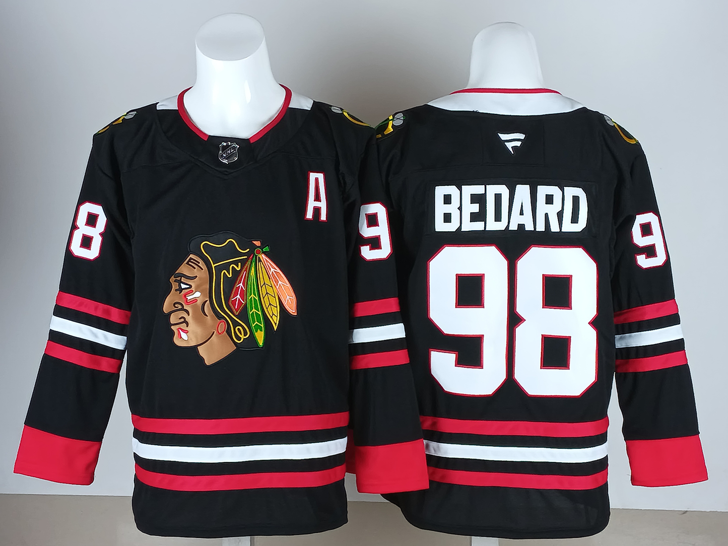 Men's Chicago Blackhawks Connor Bedard #98  Black Premium Jersey
