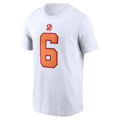 Men's '76 Tampa Bay Buccaneers Baker Mayfield Nike White 50th Season Name & Number T-Shirt