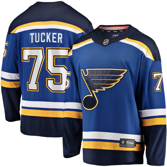 Men's St. Louis Blues Tyler Tucker #75 Blue Home Breakaway Player Jersey