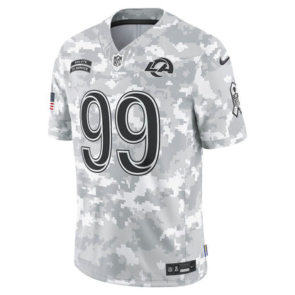 Aaron Donald 99 Los Angeles Rams 2024 Salute to Service Retired Player Limited Men Jersey - Arctic Camo