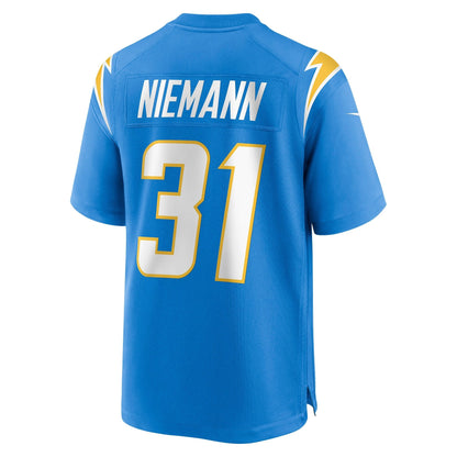 Nick Niemann Los Angeles Chargers Nike Game   Jersey - Powder Blue