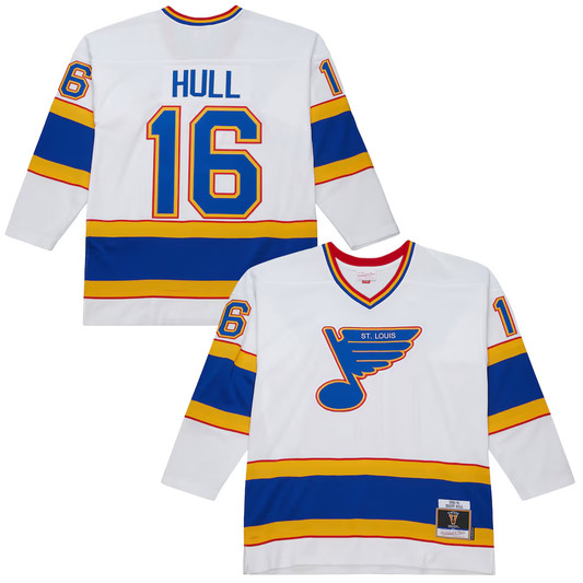 Men's St. Louis Blues Brett Hull #16 White 1990-91 Power Play Jersey