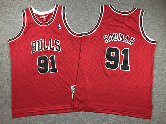 Youth Dennis Rodman Chicago Bulls #91 Embroidered Jersey