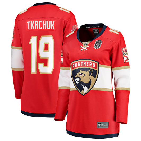Women's Florida Panthers Matthew Tkachuk Fanatics Red 2025 Stanley Cup Final Home Breakaway Player Jersey