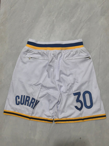 Golden State Warriors White Retro Pocket Shorts