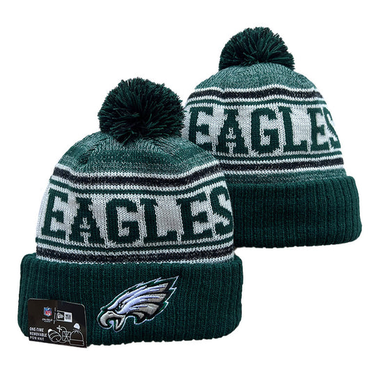 Philadelphia Eagles Pom Knit Hat-Midnight Green