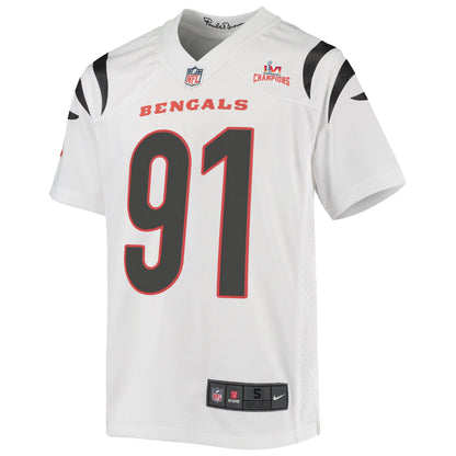Super Bowl LVI Champions Cincinnati Bengals Trey Hendrickson 91 White Youth's Jersey Jersey