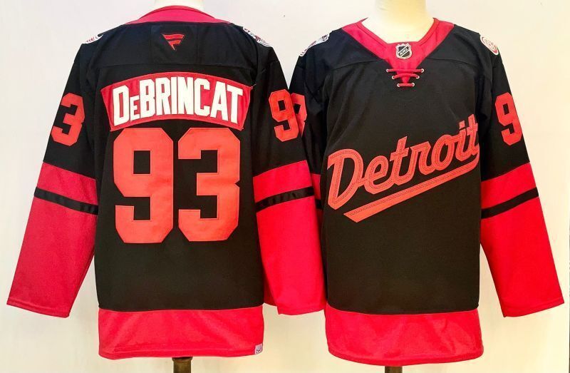 Men's Detroit Red Wings Alex DeBrincat #93  Black Player Jersey