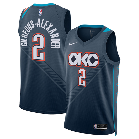 Oklahoma City Thunder Shai Gilgeous-Alexander Nike Navy 2025/26 Swingman Jersey - City Edition
