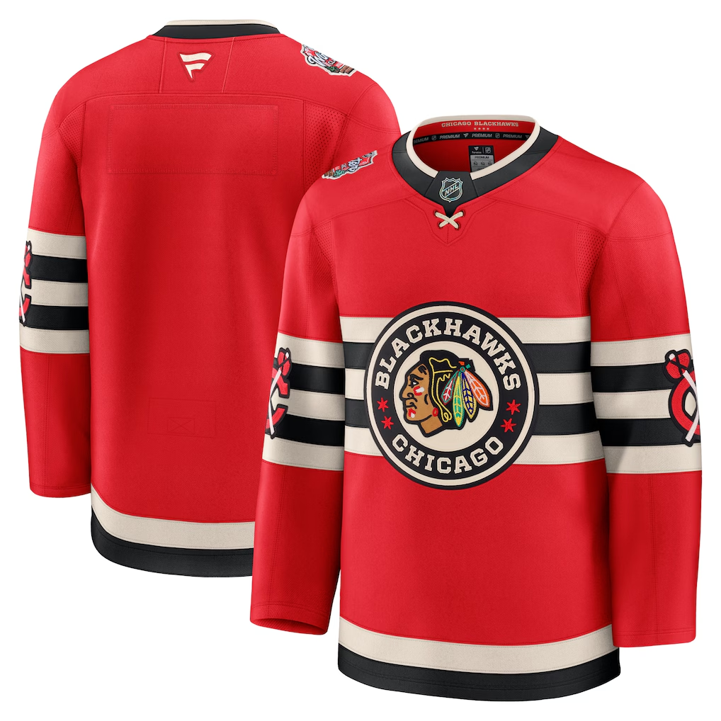Men's Chicago Blackhawks  Red 2025  Winter Classic Premium Blank Jersey