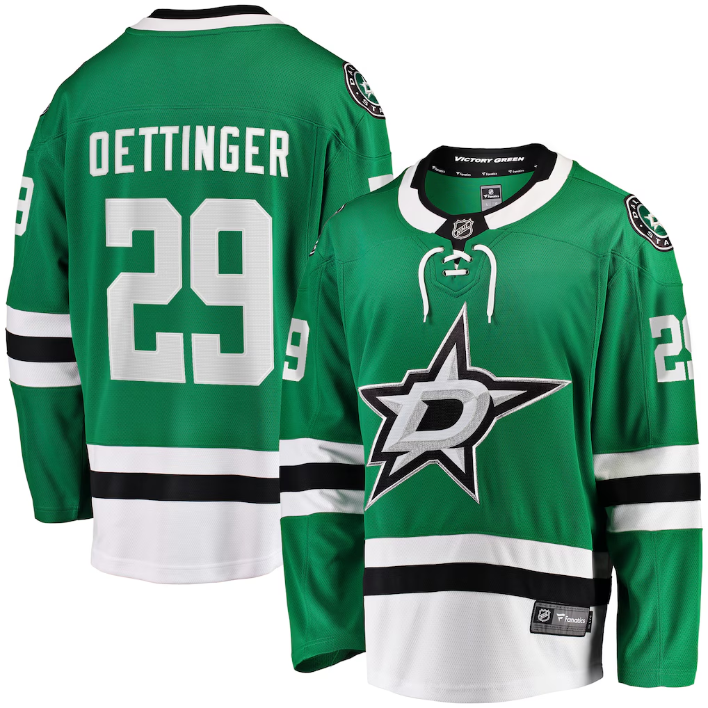 Men's Dallas Stars Jake Oettinger #29  Kelly Green Home Breakaway Player Jersey