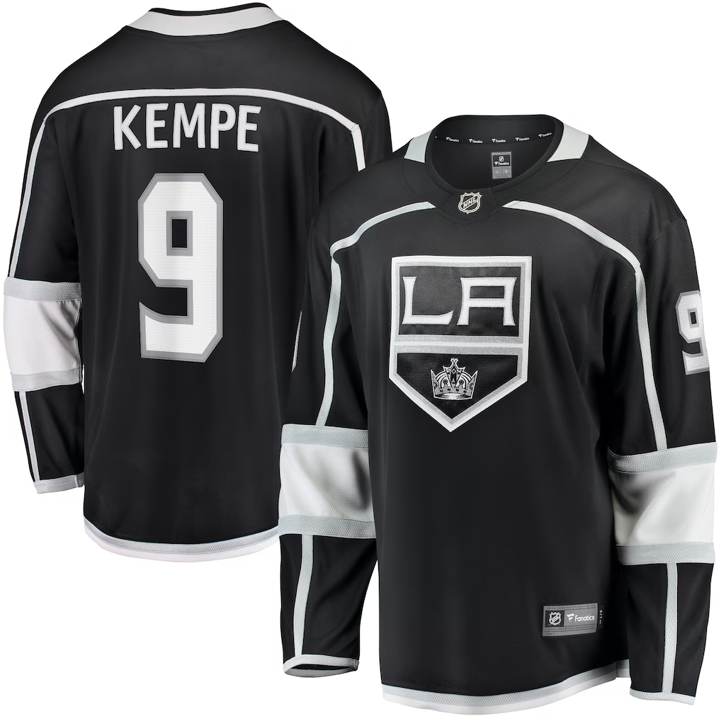 Men's Los Angeles Kings Adrian Kempe #9  Black Home Breakaway Player Jersey