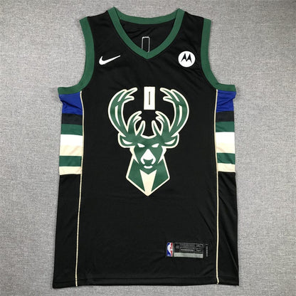 Damian Lillard Milwaukee Bucks Black 2023-2024 seasonJersey