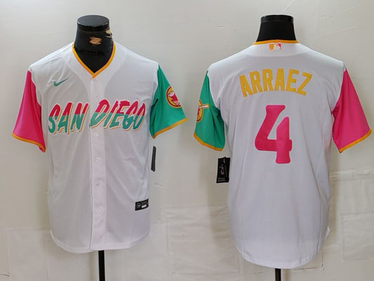 Men's San Diego Padres Luis Arraez #4 White City Connect Limited Player Jersey