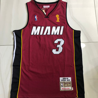 Dwayne Wade Miami Heat Red #3 Embroidered  Jersey