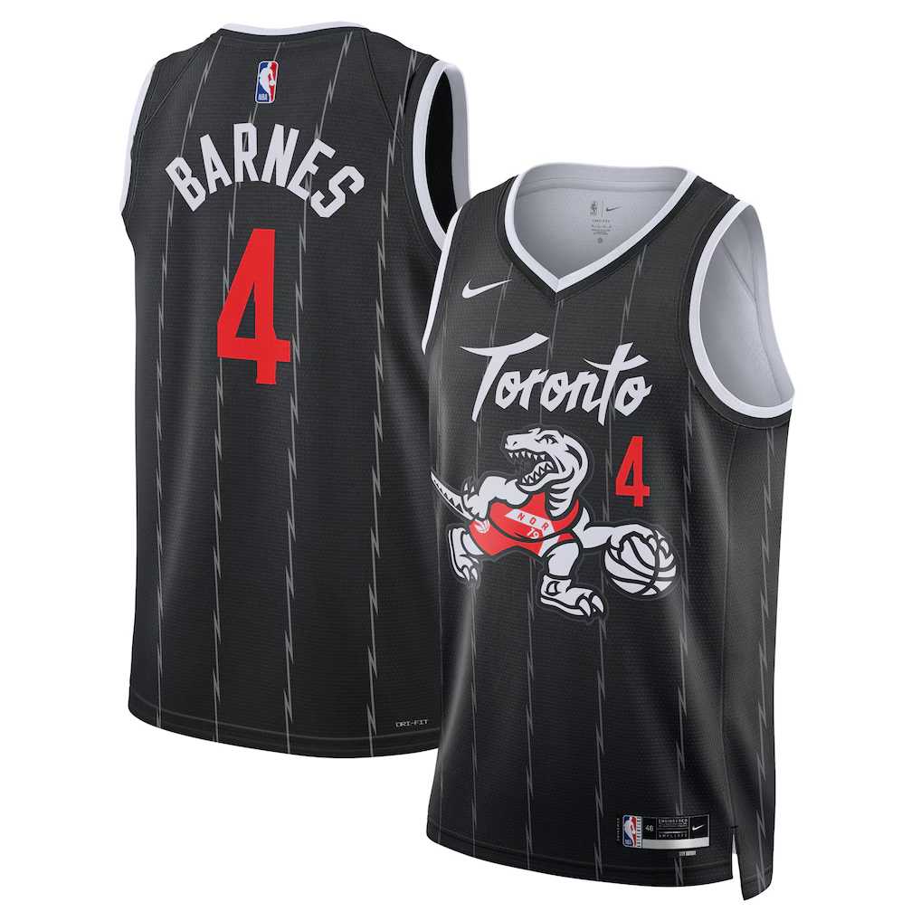 Toronto Raptors Scottie Barnes Nike Black 2025/26 Swingman Jersey - City Edition