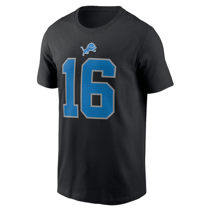 Men's Detroit Lions Jared Goff Nike Black Name & Number T-Shirt