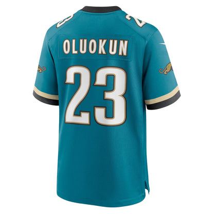 Foye Oluokun Jacksonville Jaguars Nike Prowler Throwback   Game Jersey - Teal