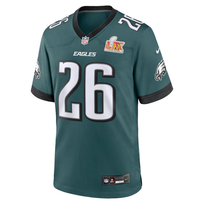 Men's Philadelphia Eagles Saquon Barkley Nike Carbon Green Super Bowl LIX Fashion Game Player Jersey