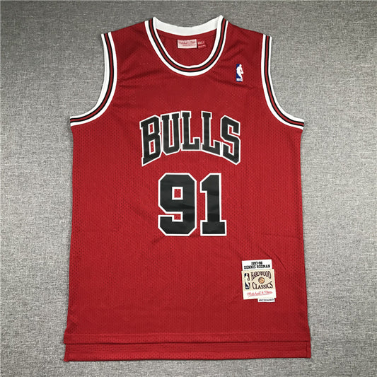 Chicago Bulls Dennis Rodman #91 1997-98 Throwback — Embroidered