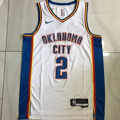 Shai Gilgeous-Alexander Oklahoma City Thunder White Embroidered  Jersey
