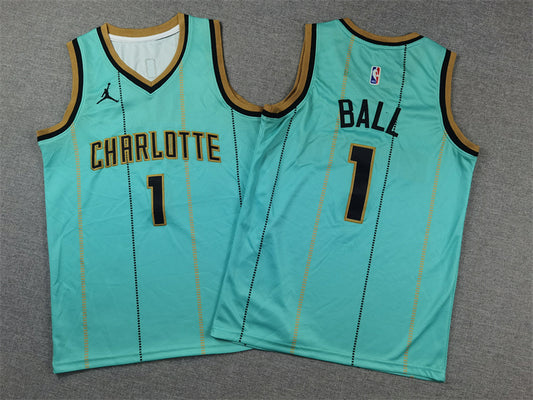 Youth LaMelo Ball Charlotte Hornets #1 Embroidered Jersey